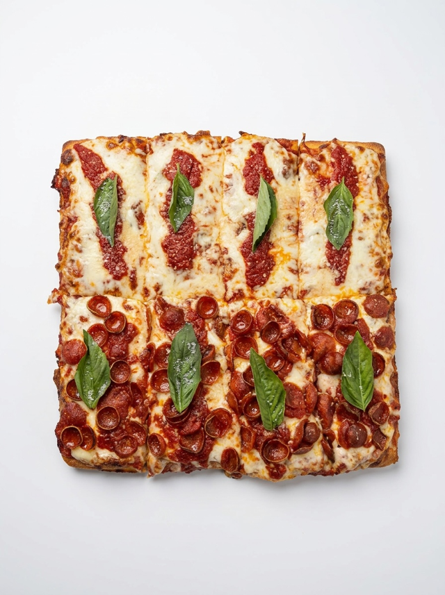Deep Dish Cheese Pizza.